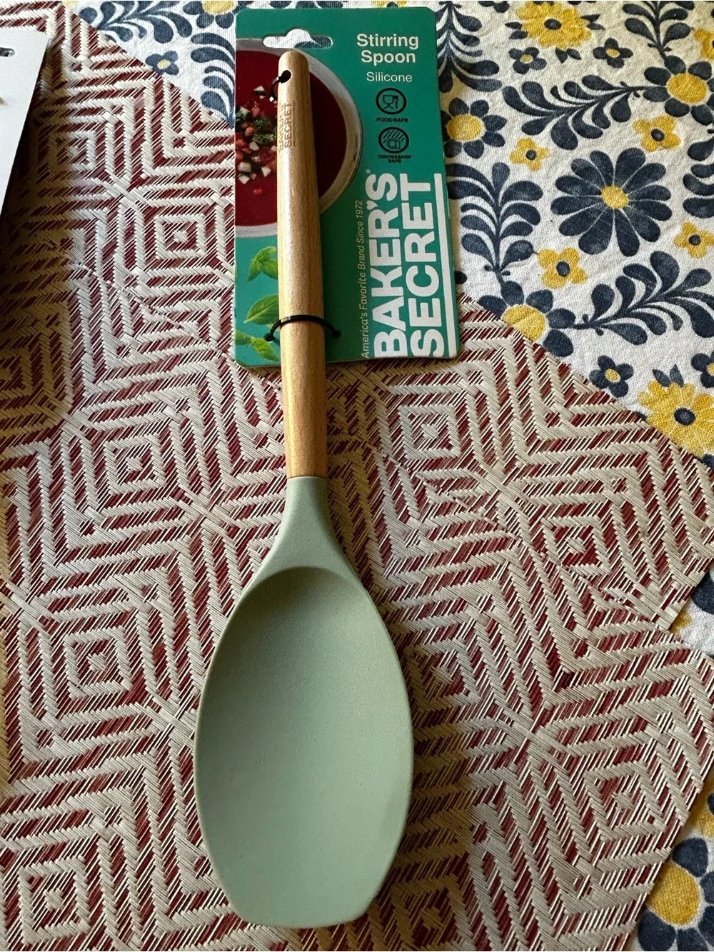 Baker’s Secret 7 Pc Silicone Kitchen Utensil Set Wood Handles